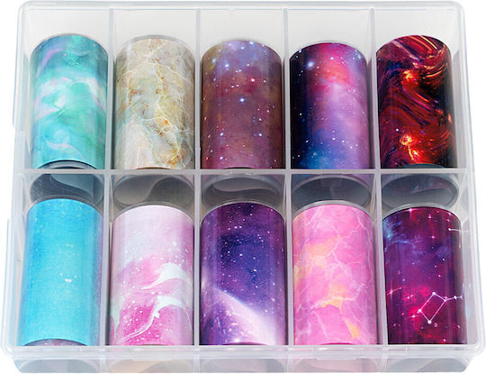 Luxorise Nail Art Transfer Foil Set #13 Cosmos 10 Pcs