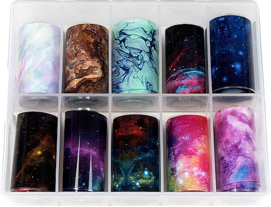Luxorise Nail Art Transfer Foil Set #14 Cosmos 10 Pcs