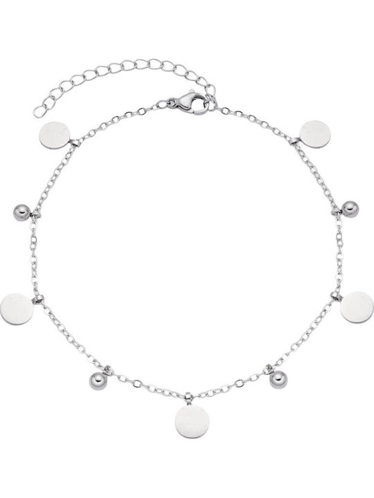 Silver And More Гривна за Глезен от Неръждаема Стомана 21cm