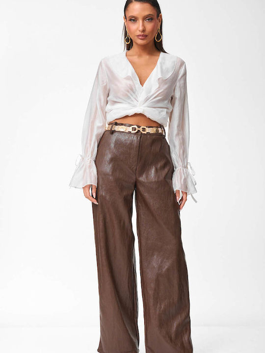Decoro Damen Lederhose in Gerader Schnitt Dunke...