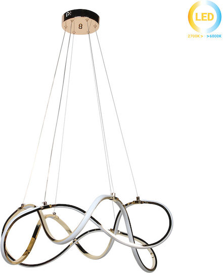 Keskor Κρεμαστό Φωτιστικό Χρυσό LED 60x60x18εκ.