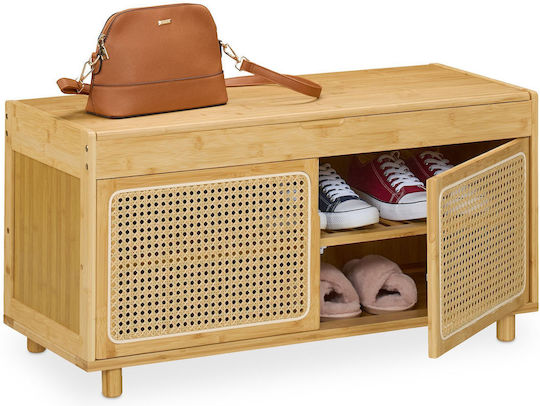Shoe Organizer Made of Bamboo 90x37x45cm