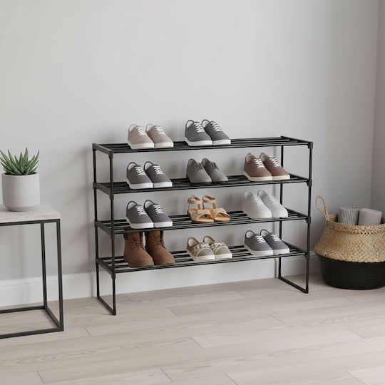 Pantofar Deschis din Metal Negru L117 x A30 x Î72 cm
