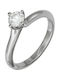 Single Stone Ring In 18K White Gold With Diamond