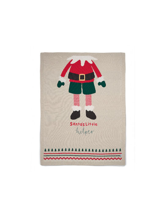 Mamas & Papas Nursery Swaddling Blanket Xmas Knitted 70x90cm