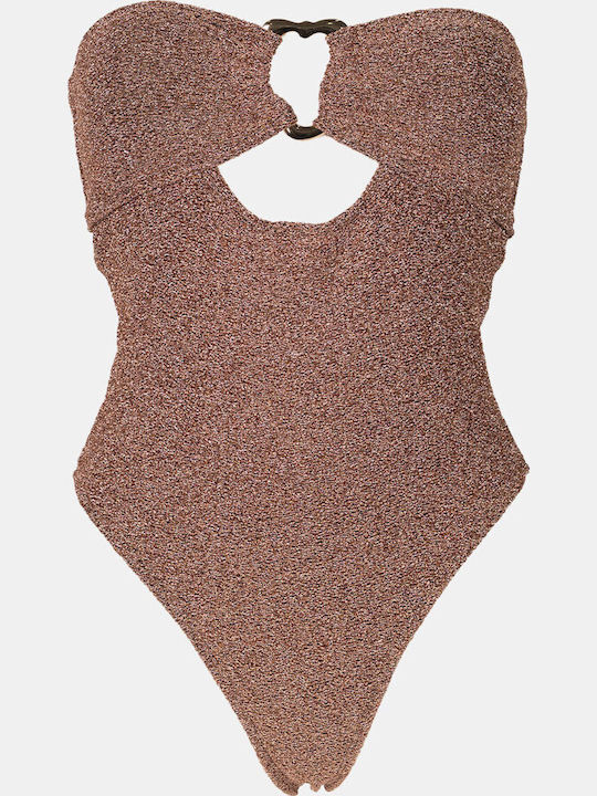 Decoro Strapless Ολόσωμο Μαγιό Push Up Καφε