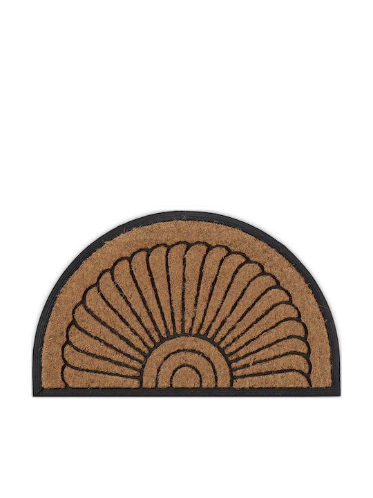 Relaxdays Semicircular Rubber Beige Doormat 75cm x