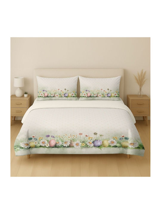 Lenjerii Deosebite Set Huse Pentru Pilote 100% Bumbac 200x220cm Dublu Cu 2 Fețe De Pernă & 1 Cearceaf Egly