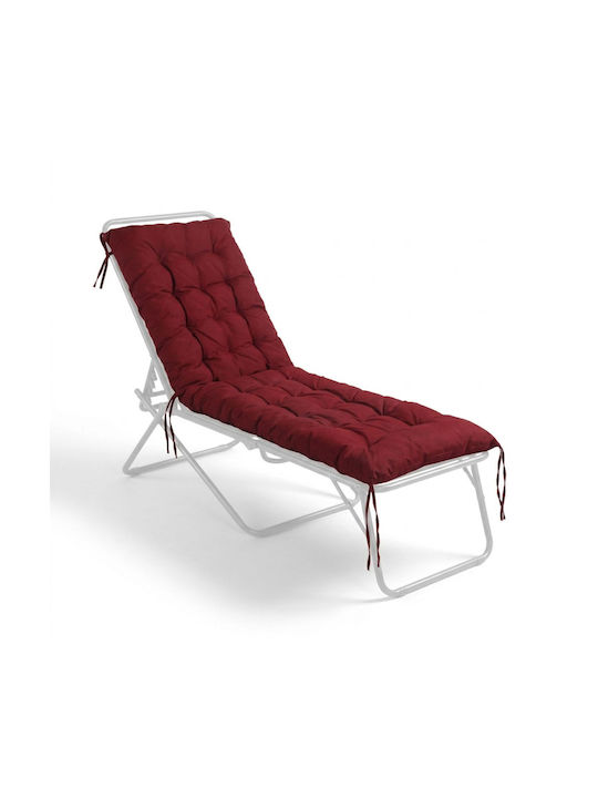 Relaxdays Възглавница за шезлонг с гръб Тъмночервена 50x160см