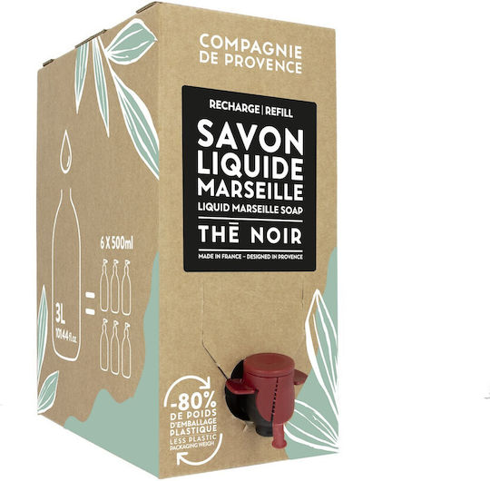 Compagnie De Provence Black Tea Ανταλλακτικό Αφρόλουτρο με Βούτυρο Καριτέ & Άρωμα Καρύδα 3000ml