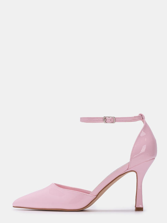 Decoro Heels from Patent Leather with Pink Strap