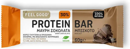 Feel Good Protein Bar Μπάρα με 30% Πρωτεΐνη & Γεύση Dark Chocolate Biscuit 60gr