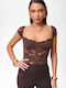 Lace Brown Women's Bodysuit