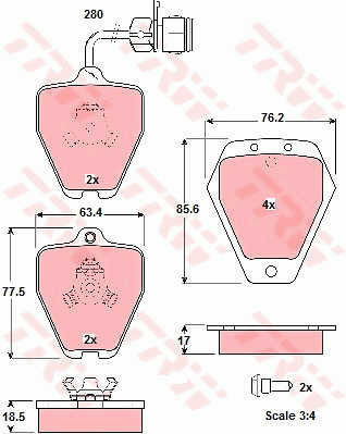Trw Gdb1329 Set Plăcuțe De Frână Disc De Frână