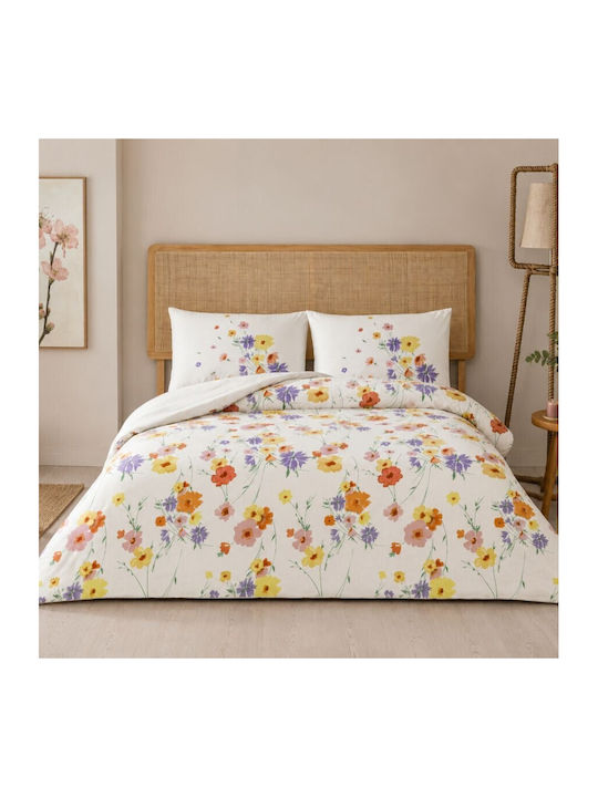 Tac Set Huse Pentru Pilote 200x220cm Dublă Cu 2 Fețe De Pernă & 1 Cearceaf Multicolor