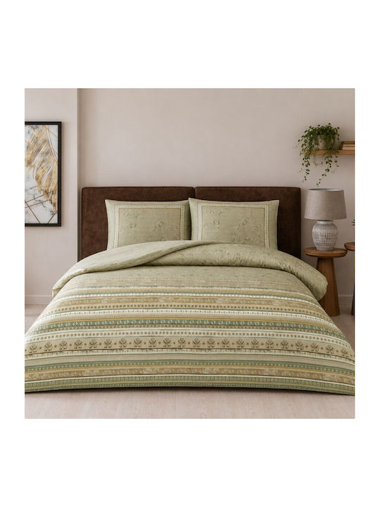 Tac Set Huse Pentru Pilote 200x220cm Dublu Cu 2 Fețe De Pernă & 1 Cearceaf Bej