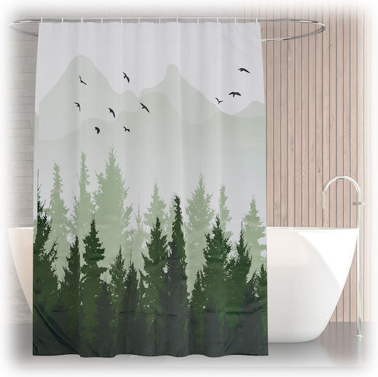 Relaxdays Cortină De Duș Textilă 200x180cm Multicolor