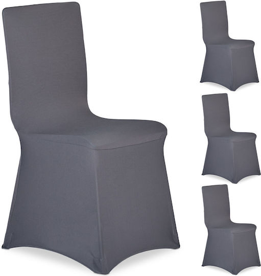 Relaxdays Ελαστικό Κάλυμμα Καρέκλας Anthracite 100x57cm