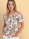 Γυναικεία Καλοκαιρινή Μπλούζα Off-Shoulder Floral Πολύχρωμο