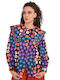 Long Sleeve Women's Shirt Multicolour Floral