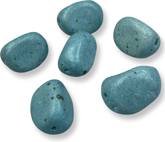 Gefärbte Türkis Steine 20–25mm – Loch 1,5mm – Set 6 Stück