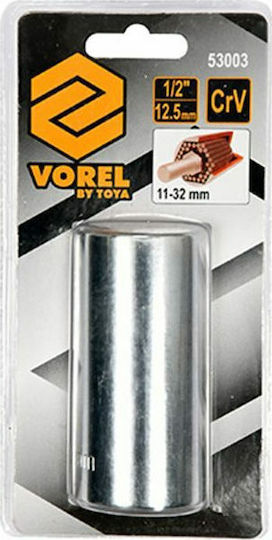 Vorel Universal-Steckschlüssel Luftlang mit Rahmen Gastgeber 1/2" Set 22Stücke