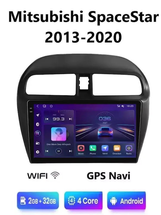Car Audio System for Mitsubishi Space Star 2013-2020 Bluetooth USB WiFi GPS Apple CarPlay Android Auto with 9" Touch Screen