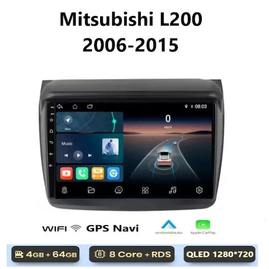 Car Audio System for Mitsubishi L200 2006-2015 Bluetooth USB WiFi GPS Apple CarPlay Android Auto with 9" Touch Screen