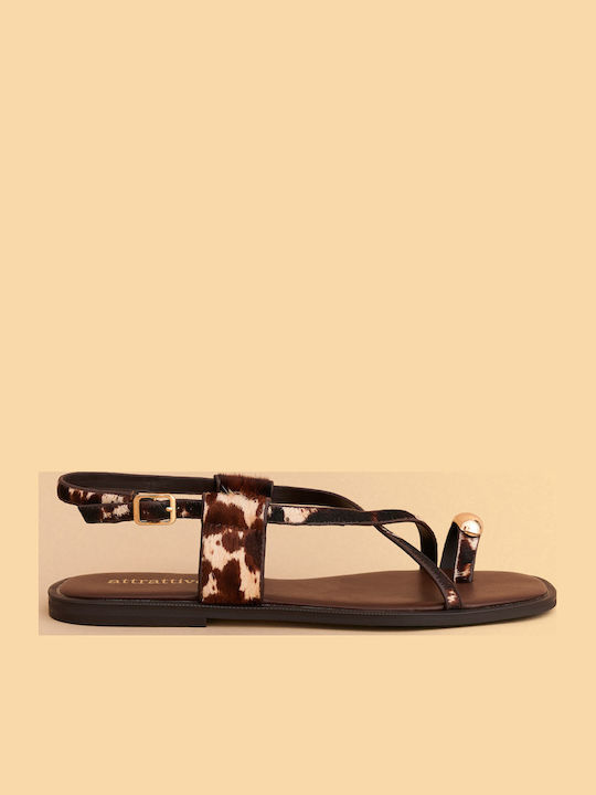 Attrattivo Damen Flache Sandalen Beigen 9Y23581C-Dunkelbeige
