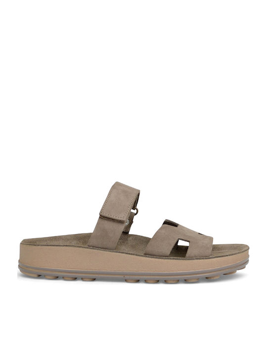 Fantasy Sandals Leder Flache Damen Sandalen Braun