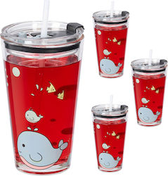 Relaxdays Baby- und Kleinkindbecher aus Kunststoff Rosa