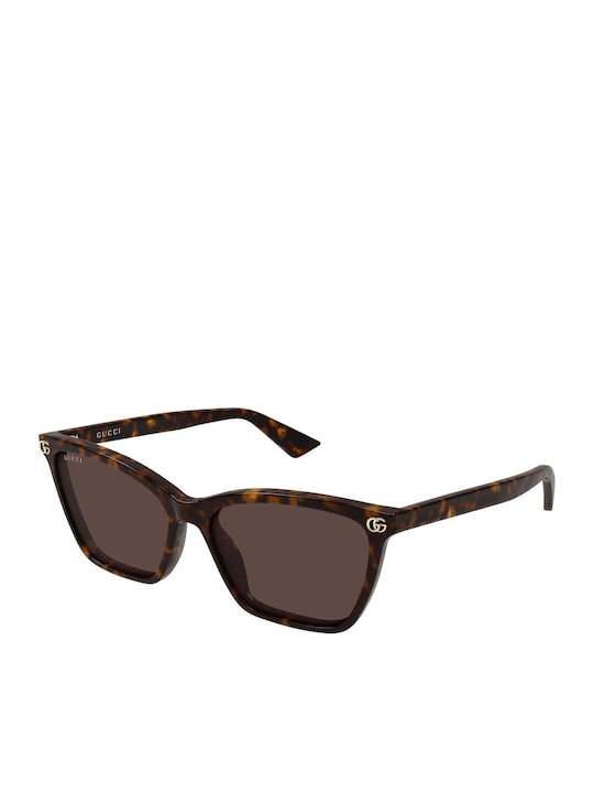 Gucci Unisex Sunglasses with Brown Horn-Rimmed Frame and Brown Lenses GG2111S 002