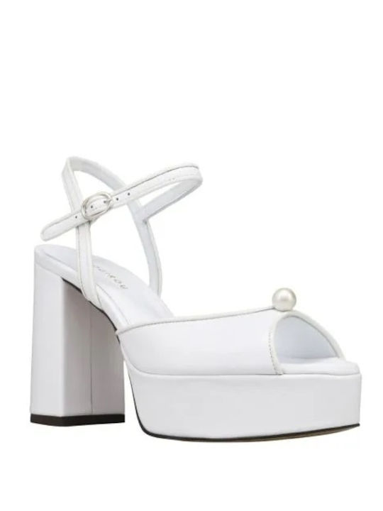 Kalogirou Leather White Sandals Hilary