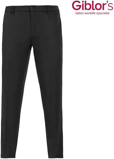 Professional Chef Pants Walter Black Slim Fit Stretch Black Giblor's
