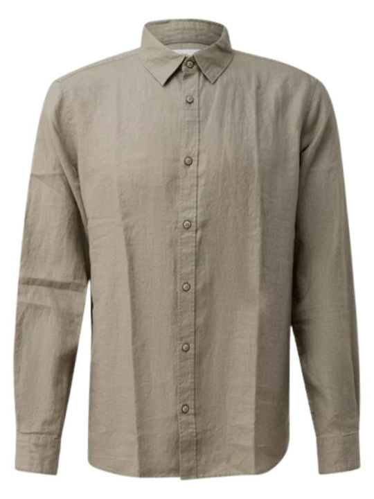 s.Oliver Long Sleeve Linen Shirt Olive