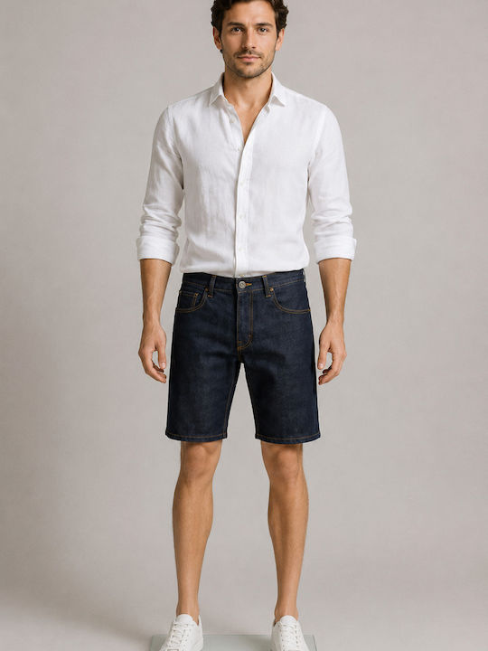 Men's Denim Blue Black Shorts