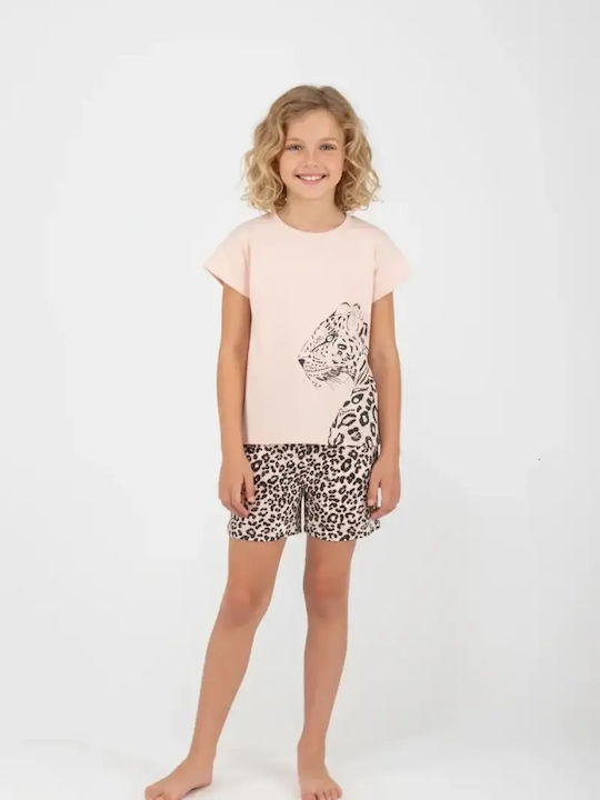 Joyce Pijama Copii Vara Somon Leopard