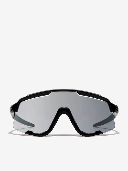 Hawkers Men's Sunglasses with Black Metallic Frame and Grey Lens