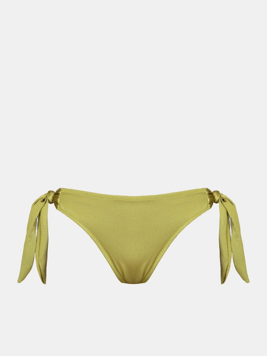 Rock Club Bikinihosen Slip mit Schnürung Olive