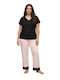 Siyah Inci Sommerliches Damen-Schlafanzug-Set Rosa