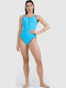 Costum De Baie Întreg Albastru Deschis Cu Fermoar
