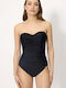 Strapless Ολόσωμο Μαγιό Μαύρο
