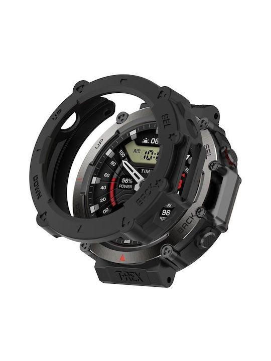 Hollow Armor Silicone Case in Black Colour for Amazfit T-Rex Ultra