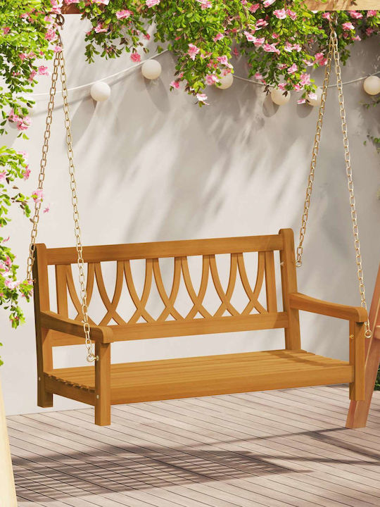 Swing with Stand and Pillow 2 Seats Metallic Brown Load Weight up to 14kg L110xD56xH58cm