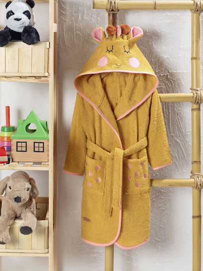 Kinderbademantel Beige Ha8808 mit Kapuze