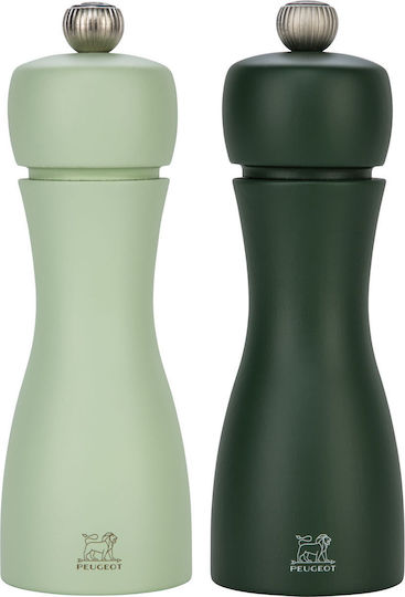 Peugeot Tahiti Manual Spice Mill Set in Green 15cm 2 Pieces