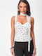 Women's Blouse Polka Dot White