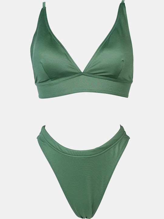 Set Bikini Ψηλόμεσο Χακι