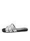 Damen Flache Sandalen Silber