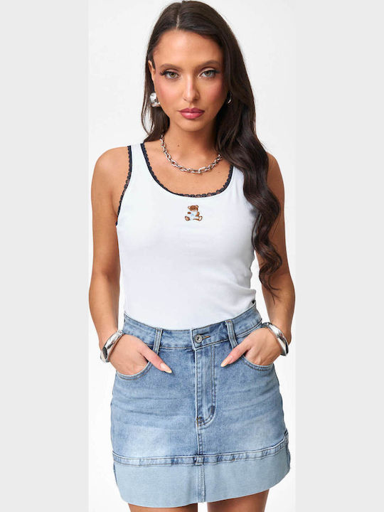 Decoro Women's Blouse with Lace White
